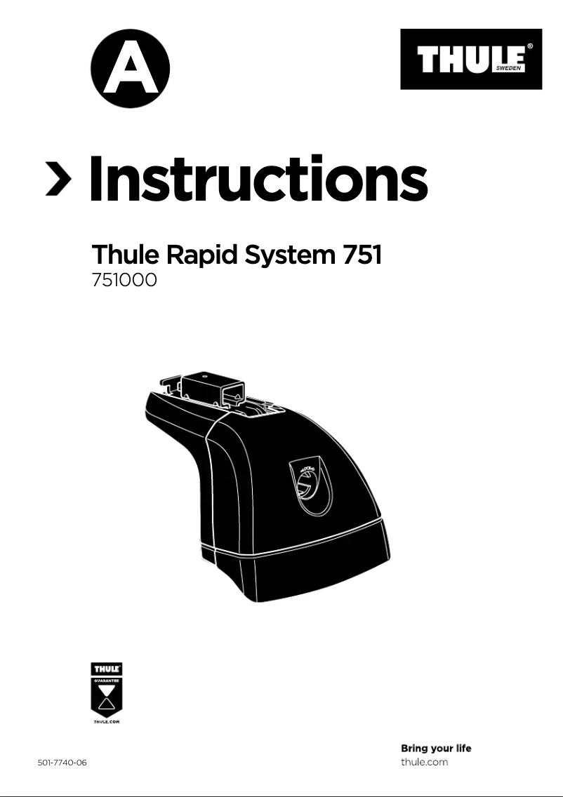 Página nº 1 - Manual de usuario Thule Rapid System 751
