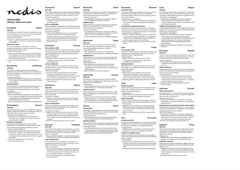 Imagen de la primera página del manual del dispositivo CRDRU3200BK