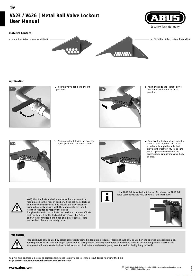 Página 1 del manual Manual de usuario Abus V423