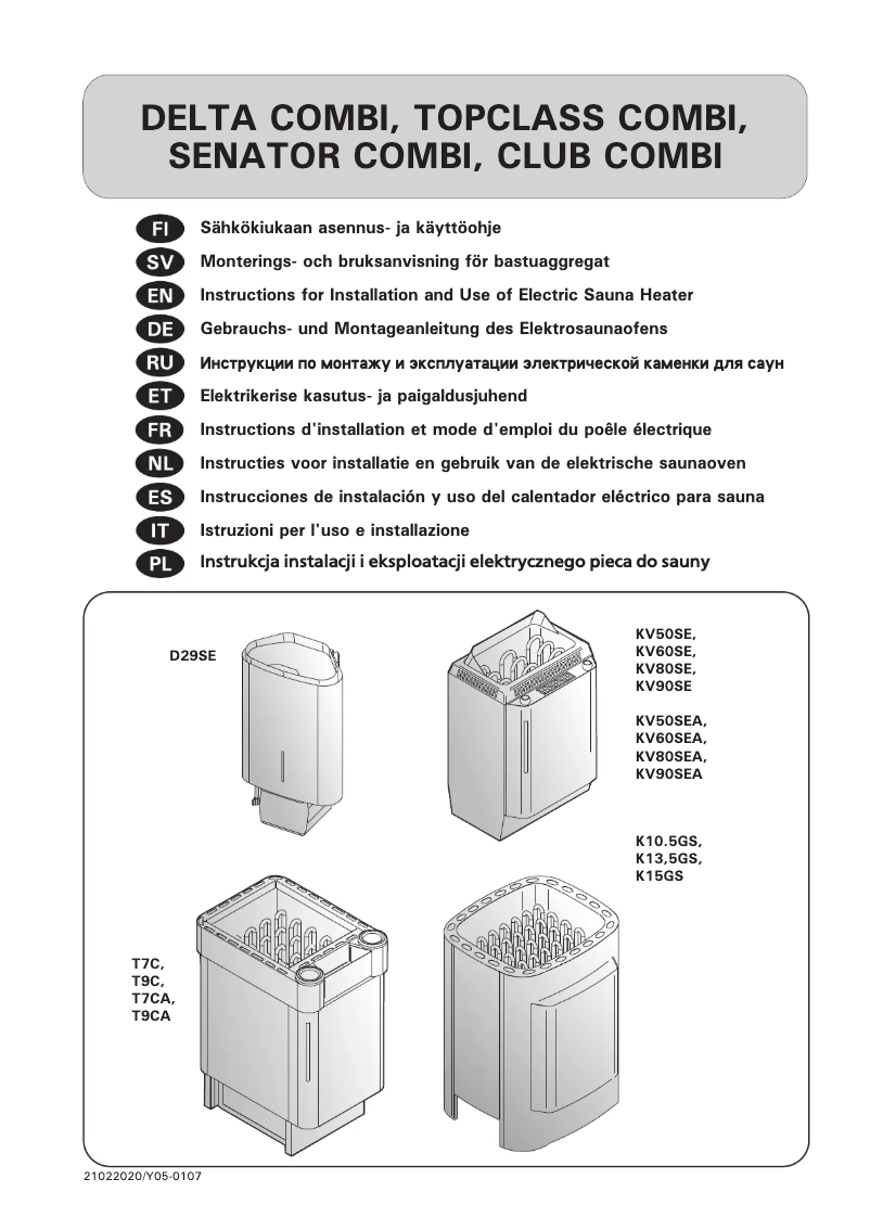 Imagen de la primera página del manual del dispositivo Club HRKG110400S