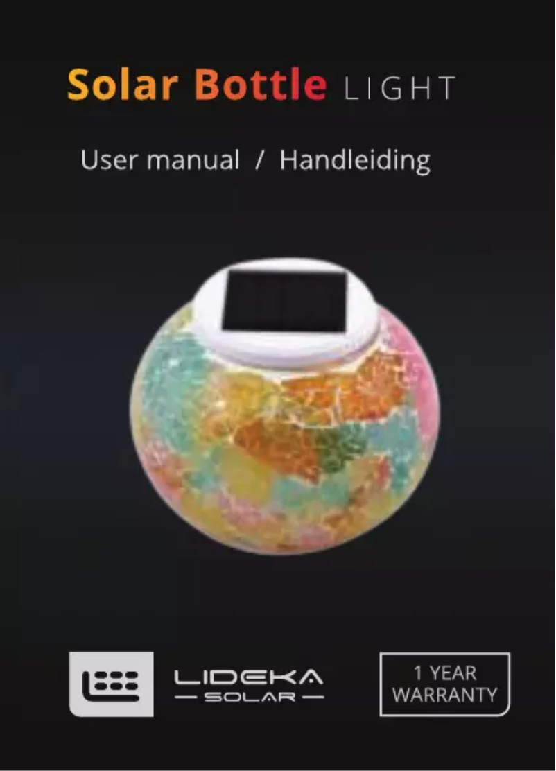 Imagen de la primera página del manual del dispositivo Solar Bottle Light