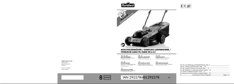 Página 1 del manual Manual de usuario Florabest FARM 40-Li A1