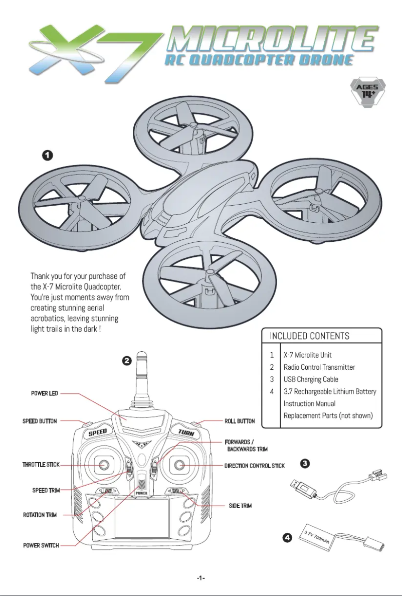 Imagen de la primera página del manual del dispositivo X7 Microlite ODY-7505