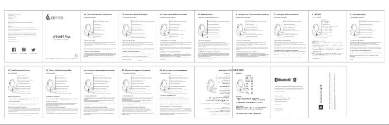 Página 1 del manual Manual de usuario Edifier W800BT Plus