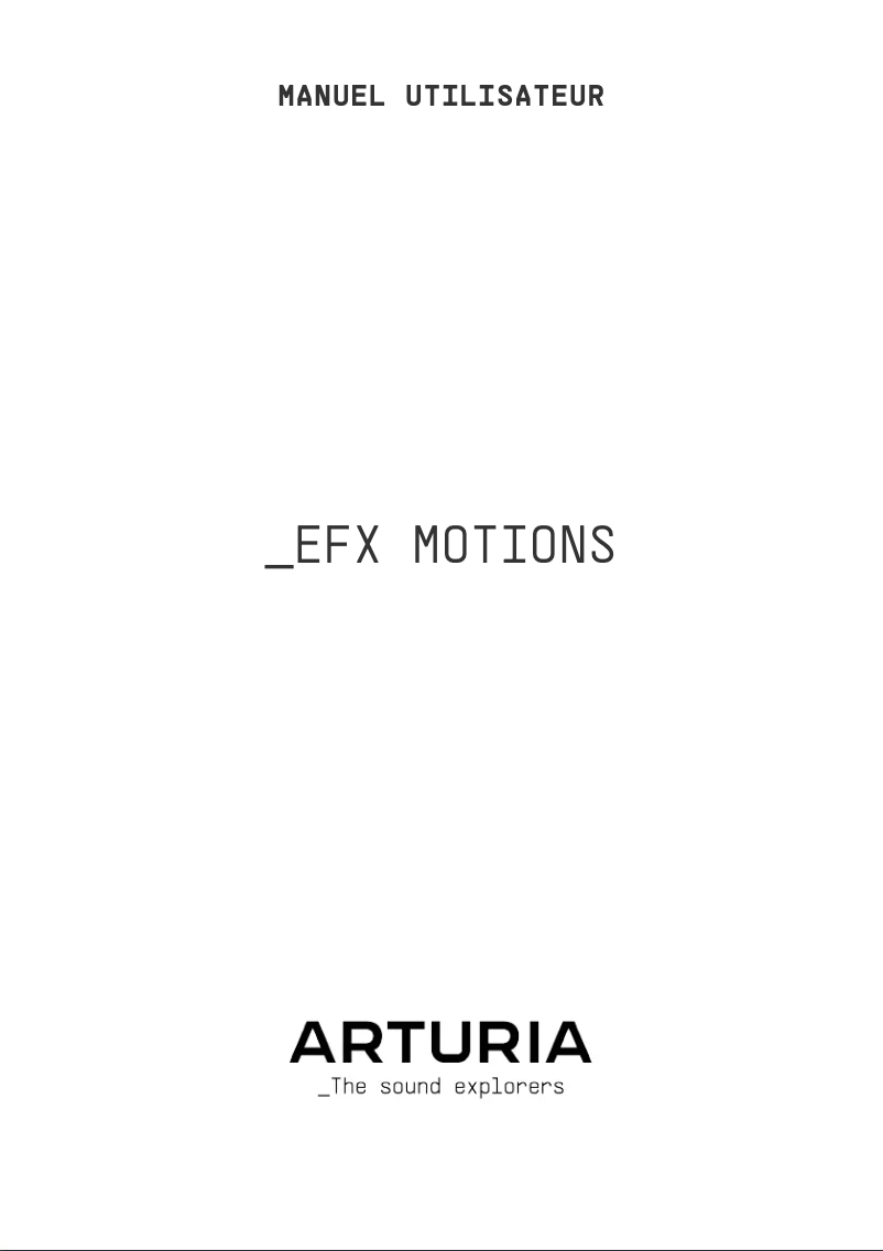 Imagen de la primera página del manual del dispositivo Efx MOTIONS