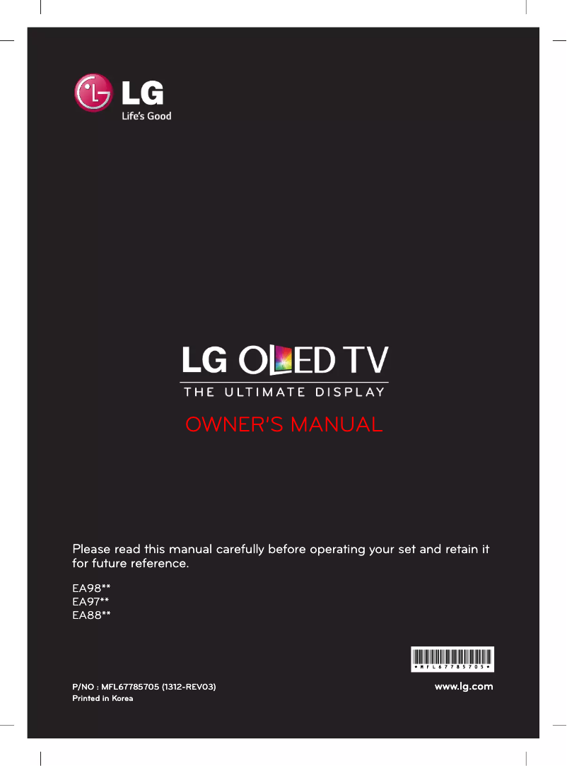 Imagen de la primera página del manual del dispositivo 55EA970V