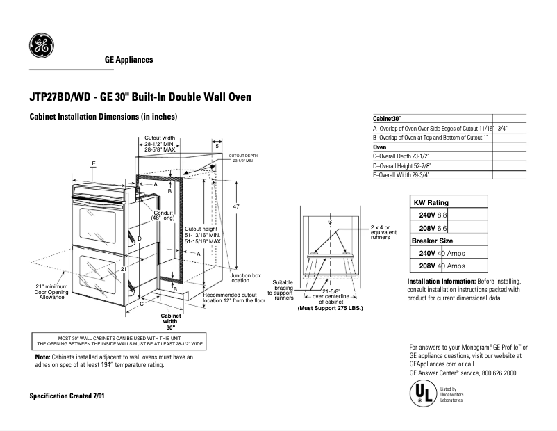 Imagen de la primera página del manual del dispositivo JTP27WDWW