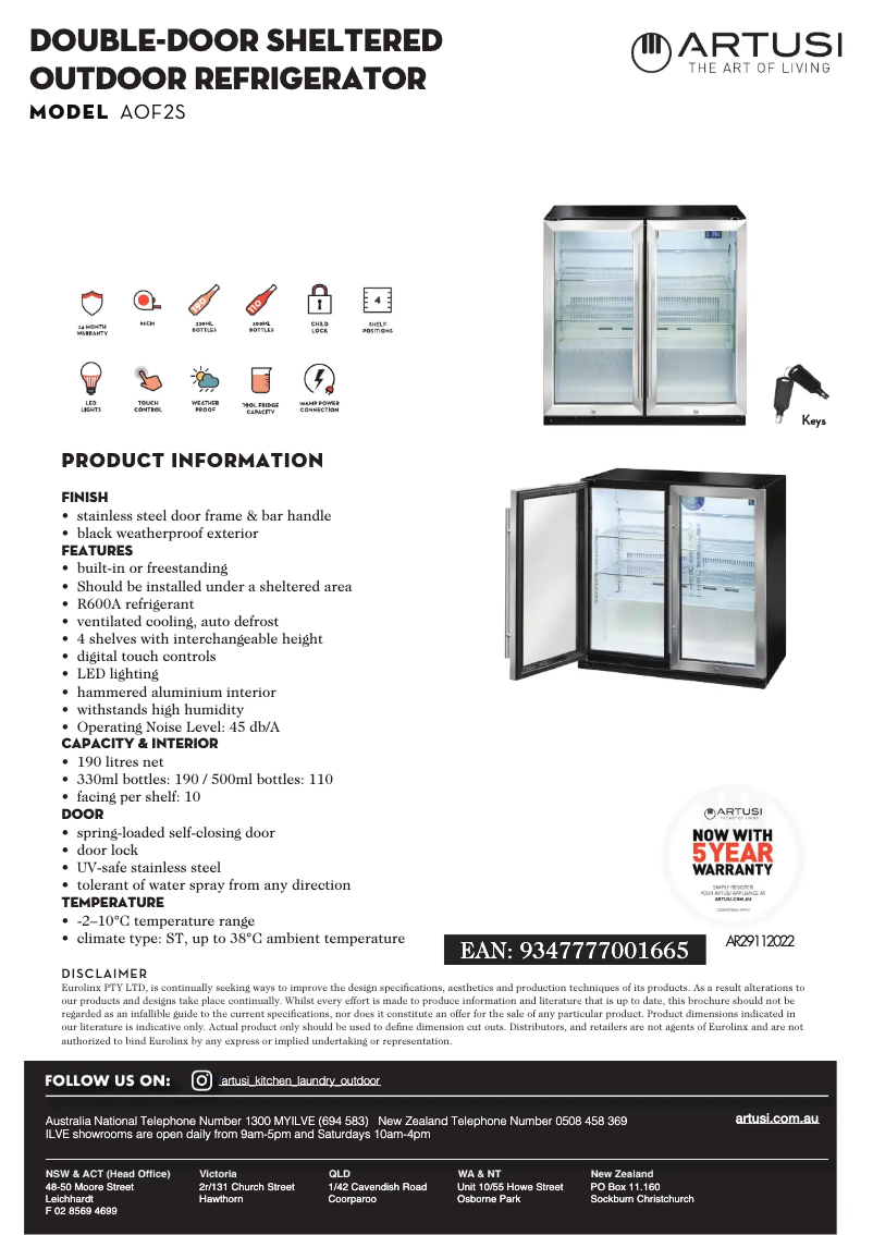 Imagen de la primera página del manual del dispositivo AOF2S
