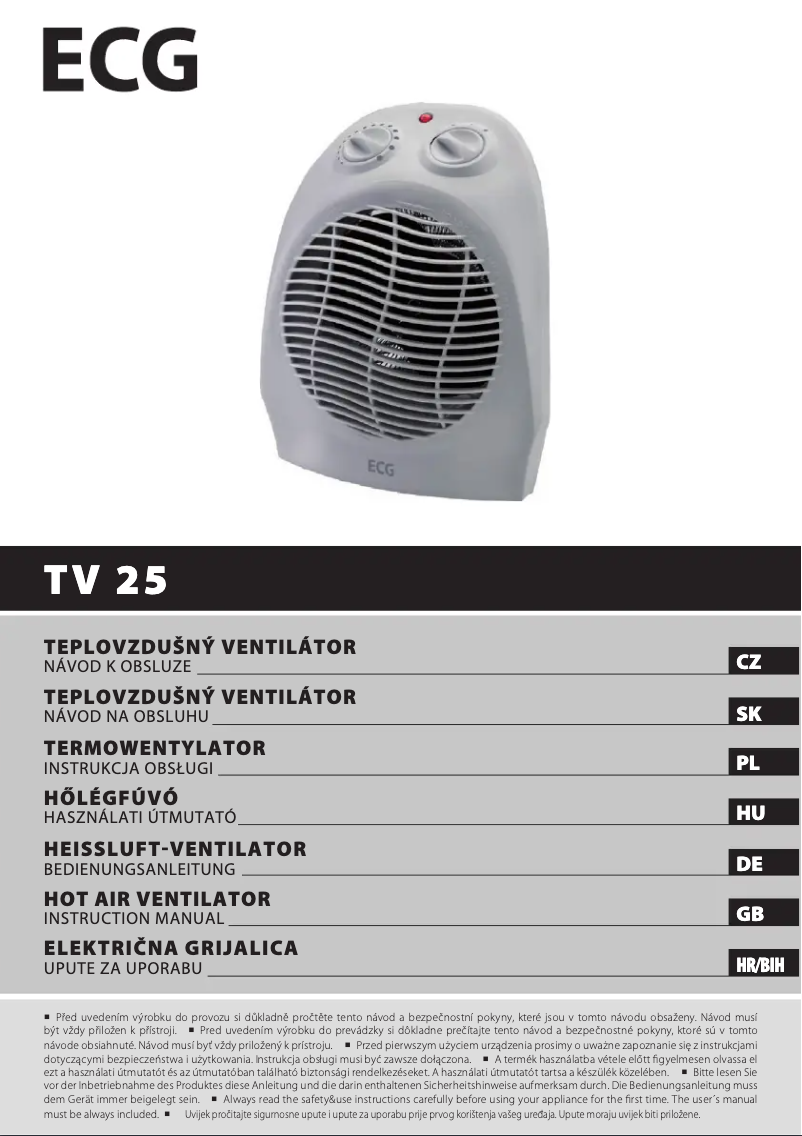Imagen de la primera página del manual del dispositivo TV 25