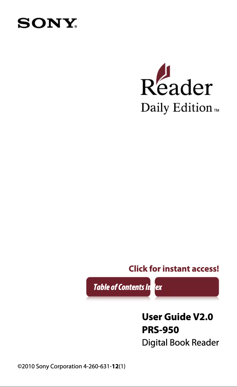 Página nº 1 - Manual de usuario Sony PRS-950