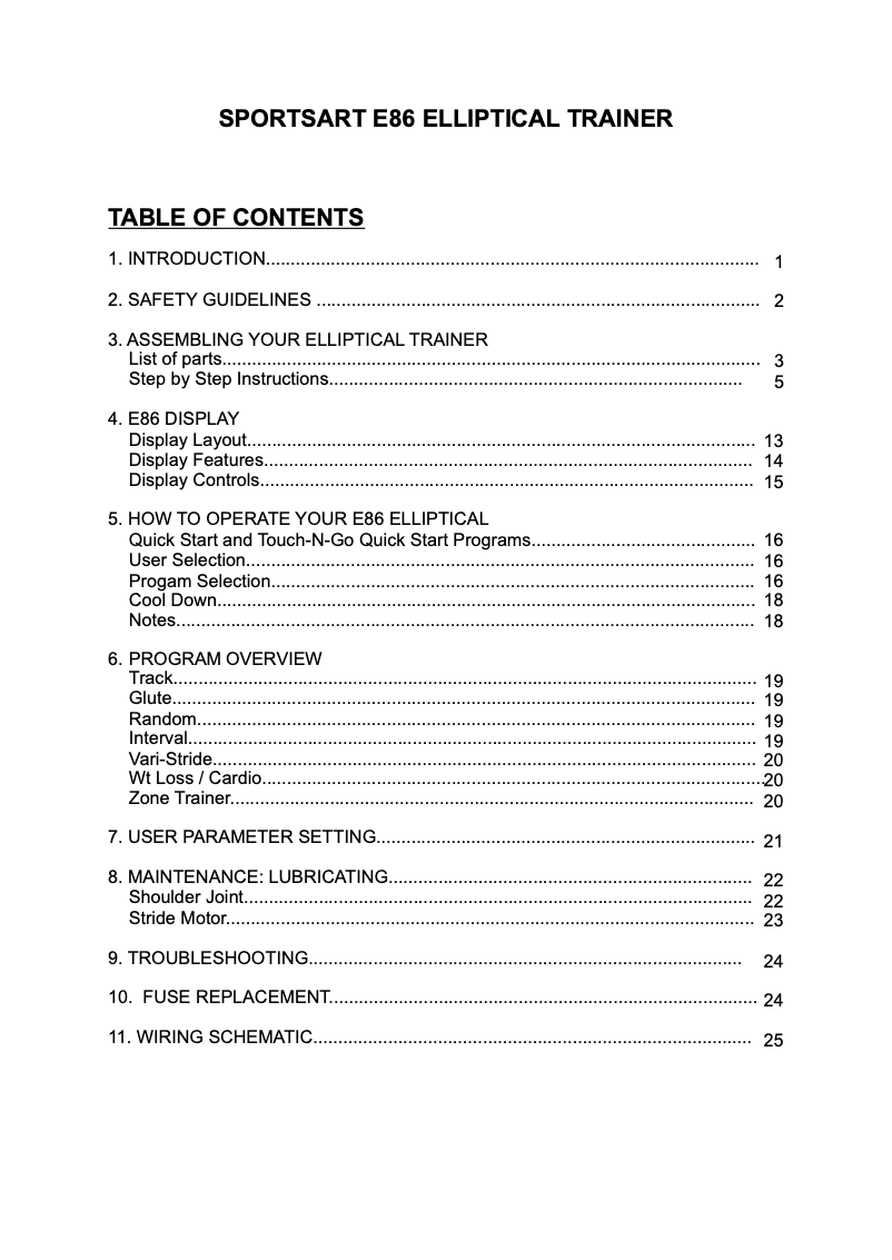 Imagen de la primera página del manual del dispositivo E86