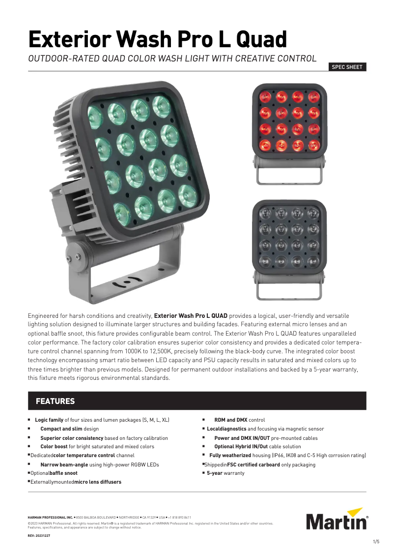 Imagen de la primera página del manual del dispositivo Exterior Wash Pro L QUAD