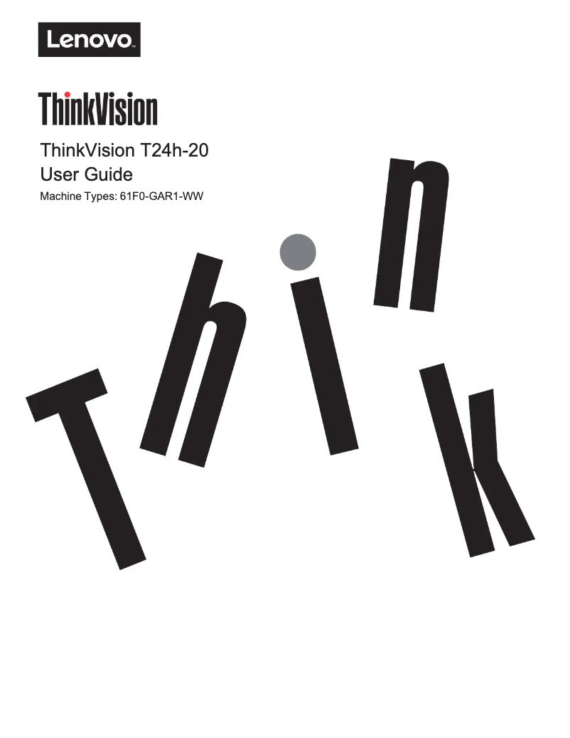 Imagen de la primera página del manual del dispositivo ThinkVision T32h-20