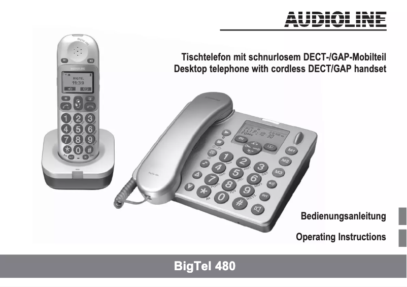 Página 1 del manual Manual de usuario Audioline BigTel 480