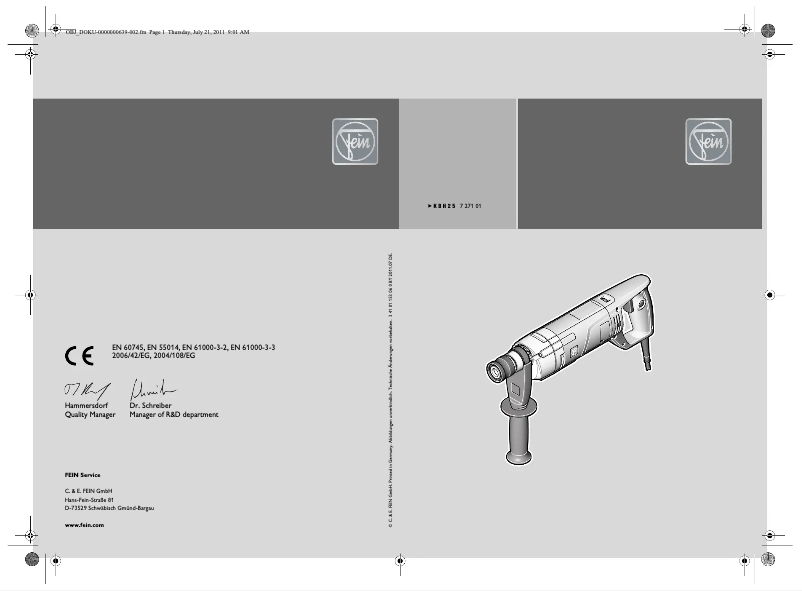 Imagen de la primera página del manual del dispositivo KBH 25