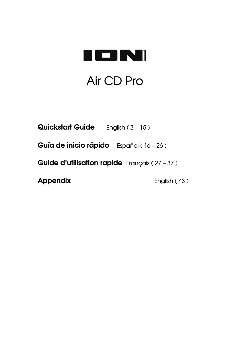 Página 1 del manual Manual de usuario ION Air CD