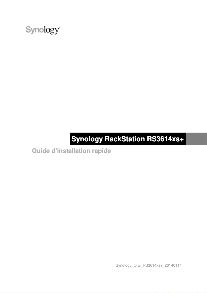 Página 1 del manual Manual de usuario Synology RackStation RS3614xs+