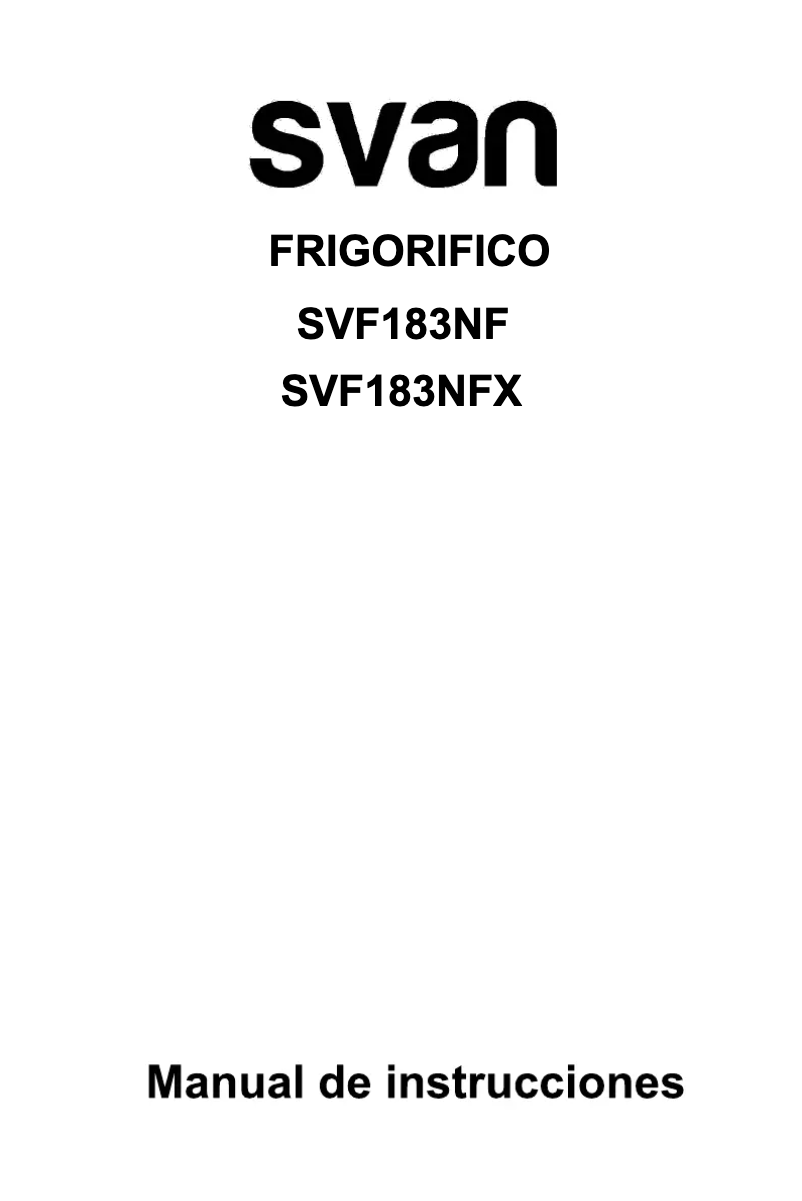 Página 1 del manual Manual de usuario SVAN SVF183NFX