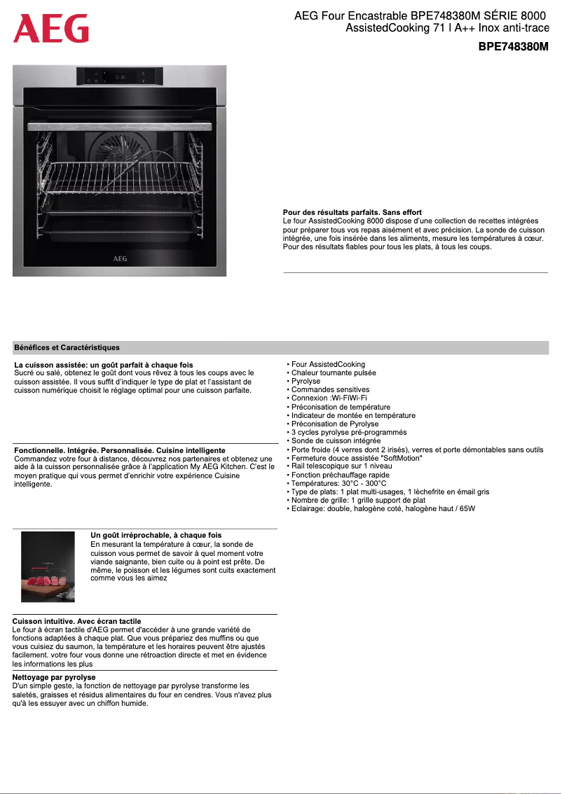 Página nº 1 - Ficha técnica AEG BPE748380M