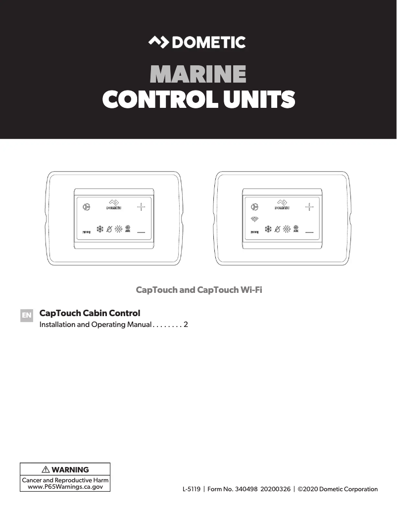 Página 1 del manual Manual de usuario Dometic CapTouch WiFi