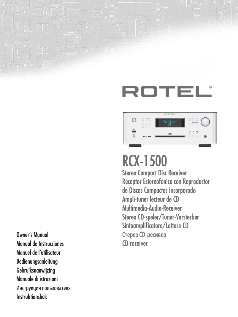 Página nº 1 - Manual de usuario Rotel RCX-1500