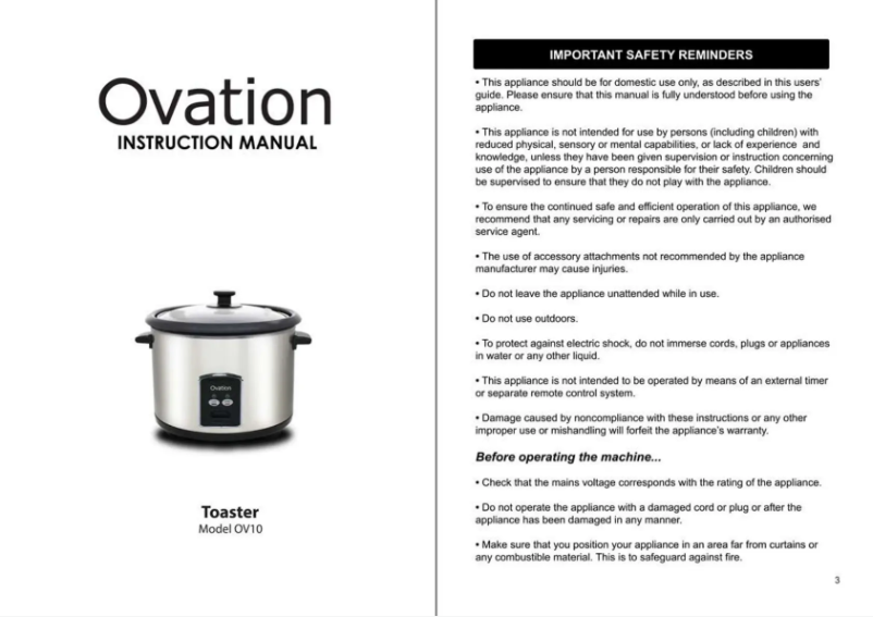Imagen de la primera página del manual del dispositivo OV10