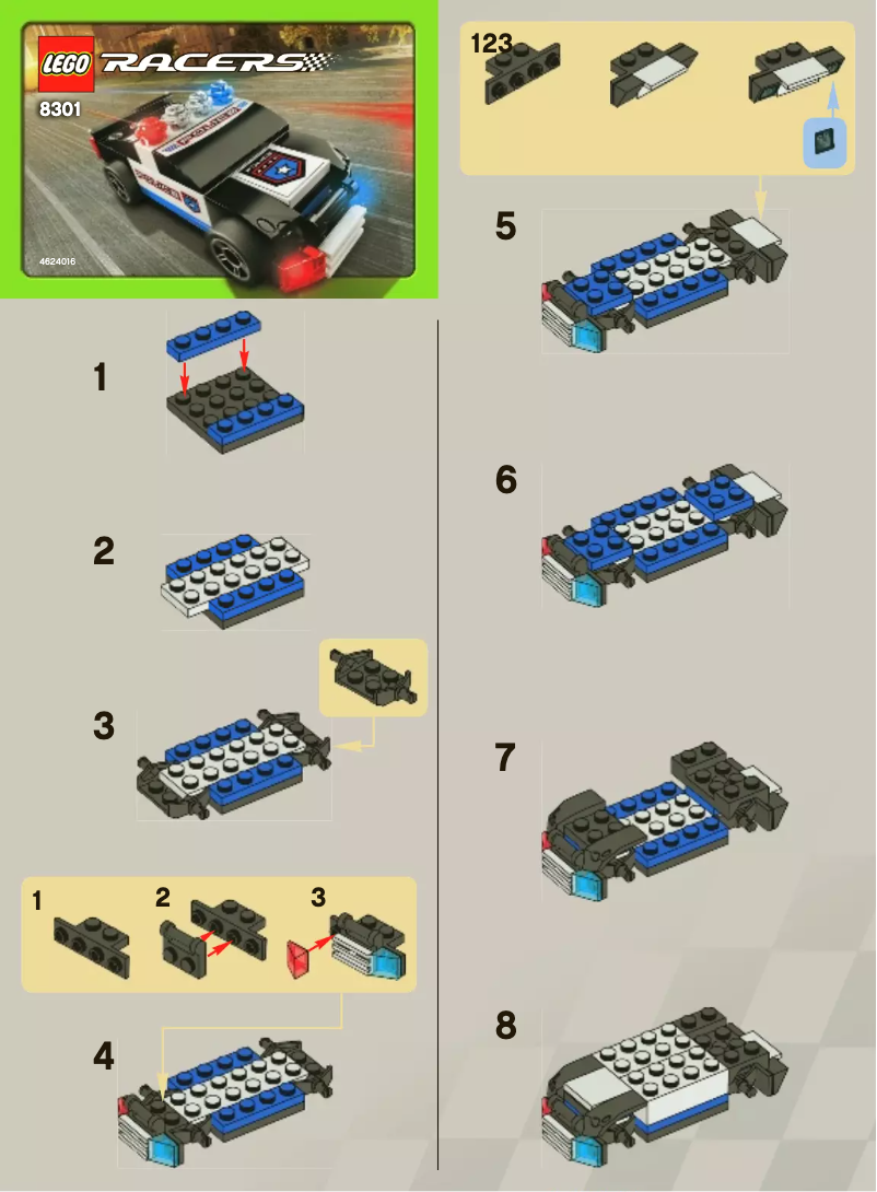 Página 1 del manual Manual de usuario Lego Racers 8301