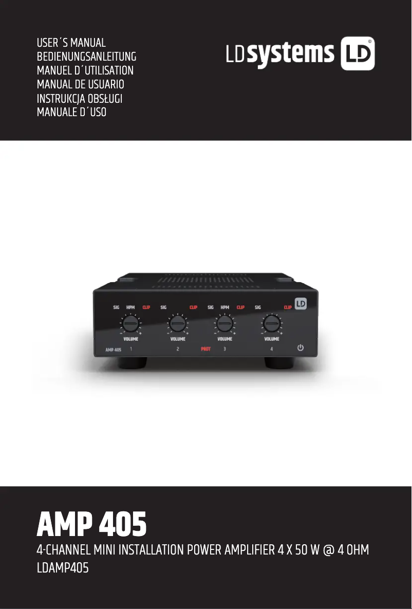 Página nº 1 - Manual de usuario LD Systems AMP 405