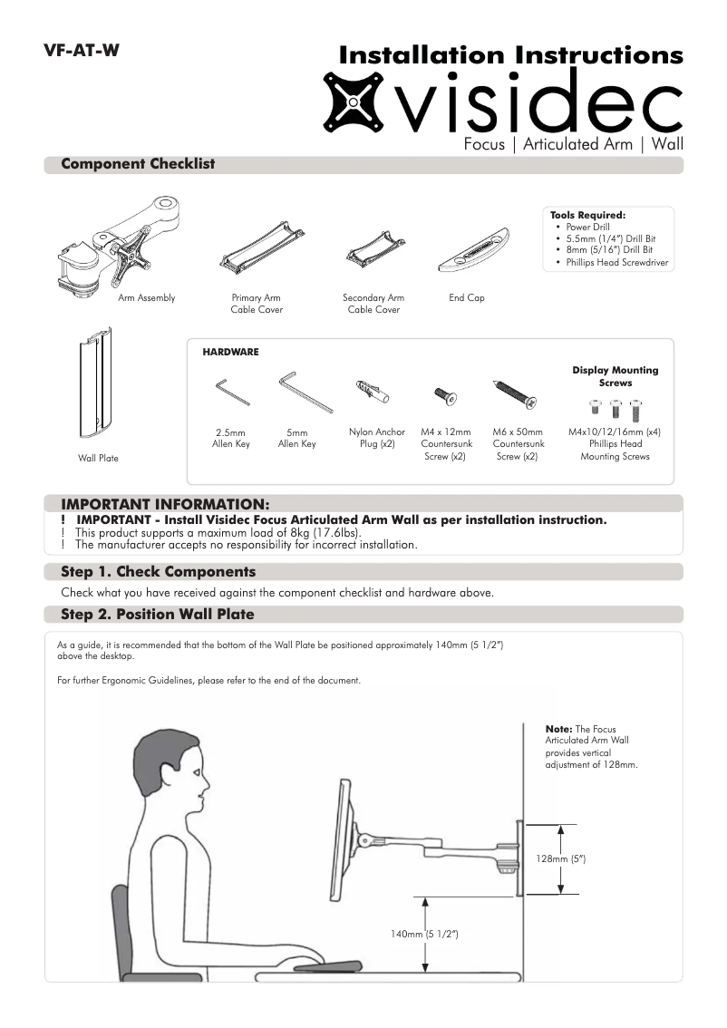Imagen de la primera página del manual del dispositivo VF-AT-W