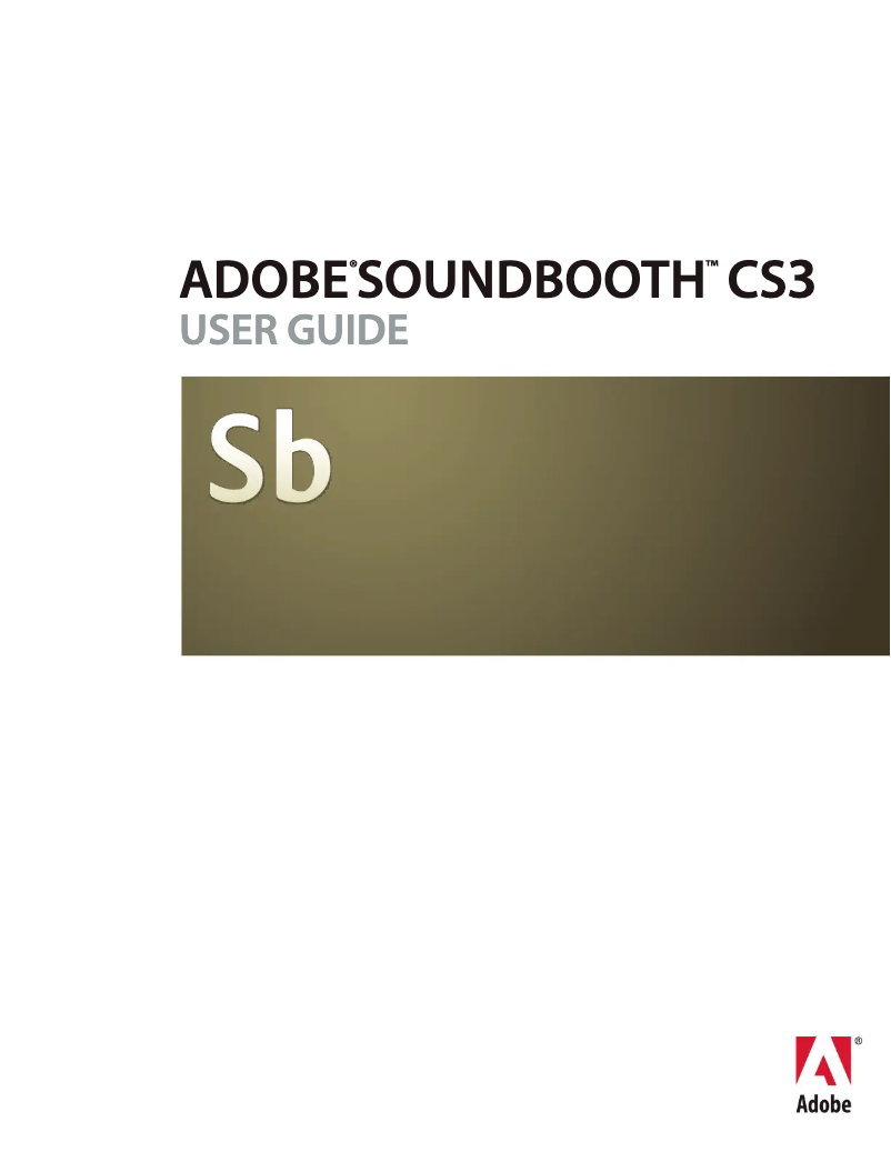 Página 1 del manual Manual de usuario Adobe Soundbooth CS3