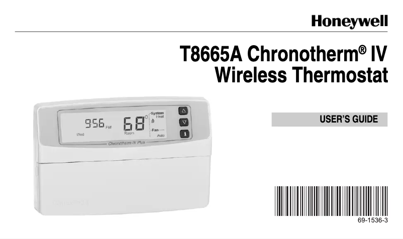 Página 1 del manual Manual de usuario Honeywell Chronothem IV T8665A