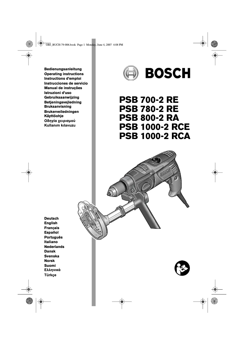 Página nº 1 - Manual de usuario Bosch PSB 800-2 RA