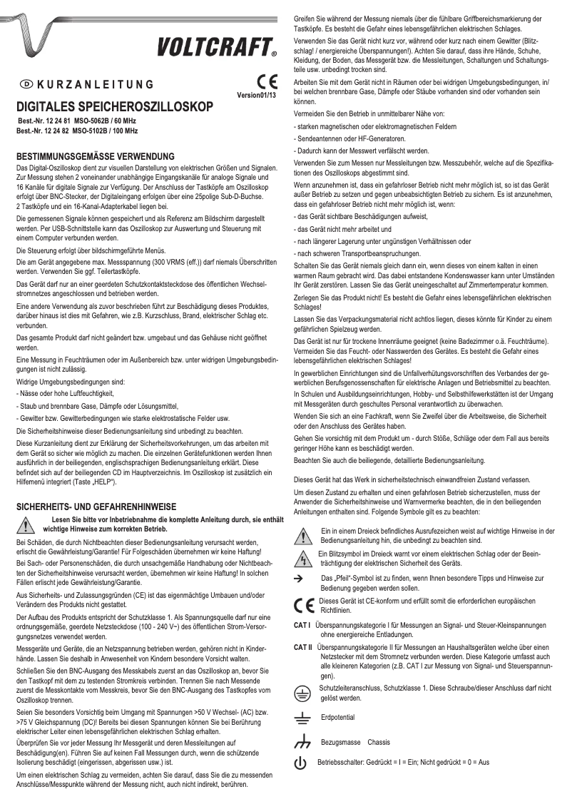 Página 1 del manual Manual de usuario Voltcraft MSO-5102B