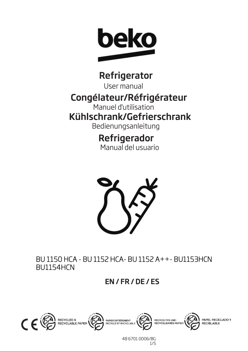 Imagen de la primera página del manual del dispositivo BU1154HCN