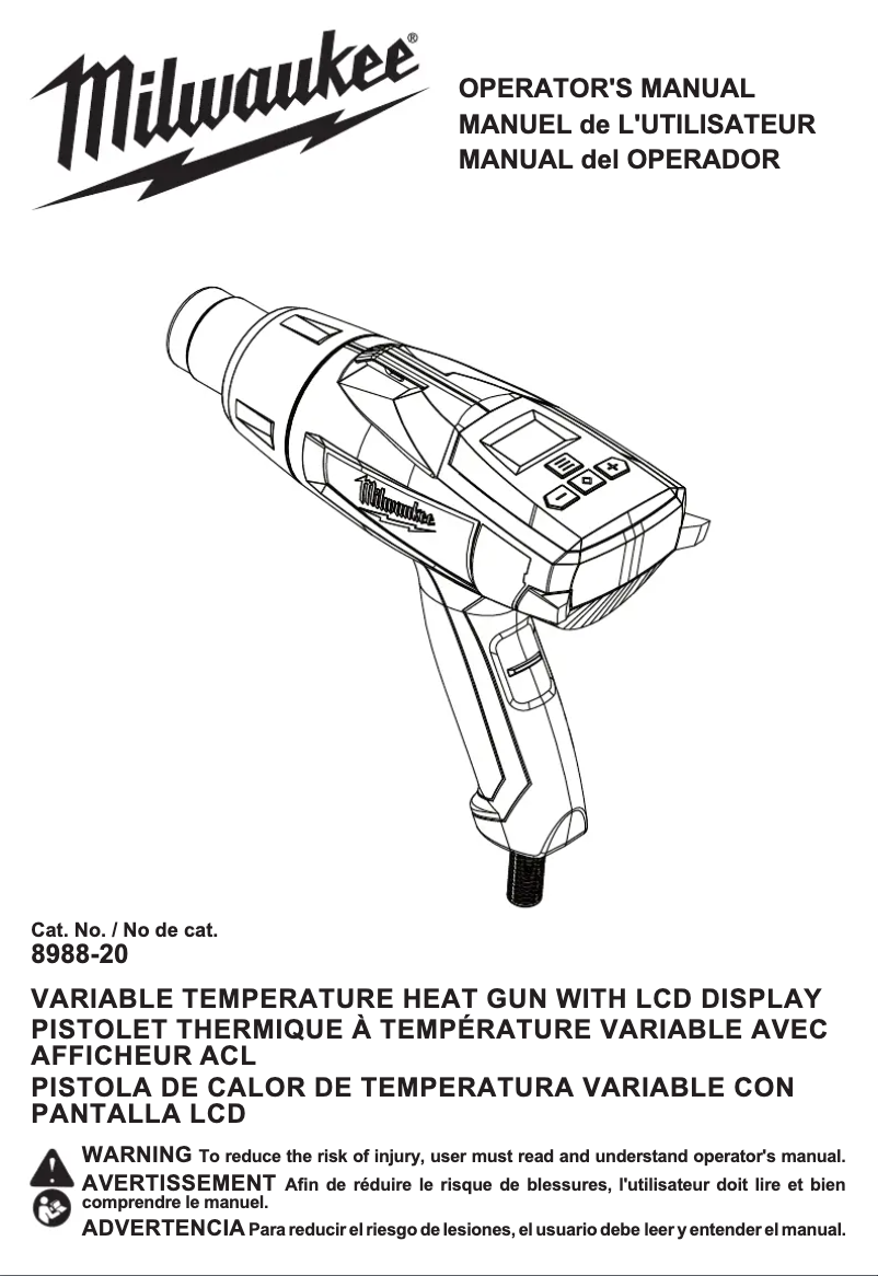 Página 1 del manual Manual de usuario Milwaukee 8988-20