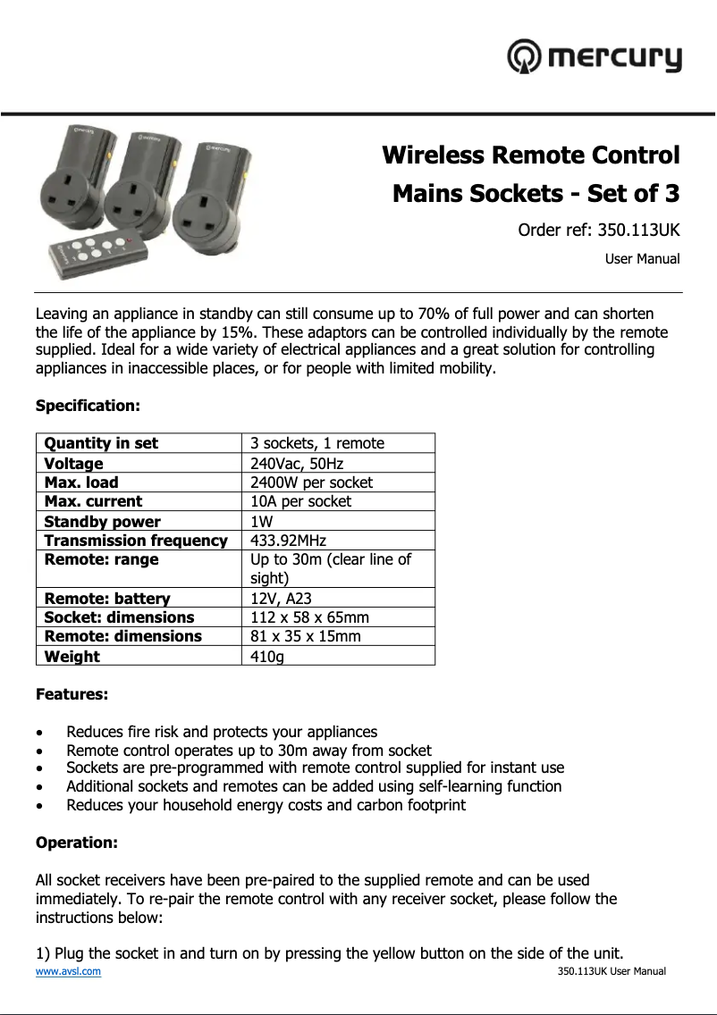 Imagen de la primera página del manual del dispositivo RC3