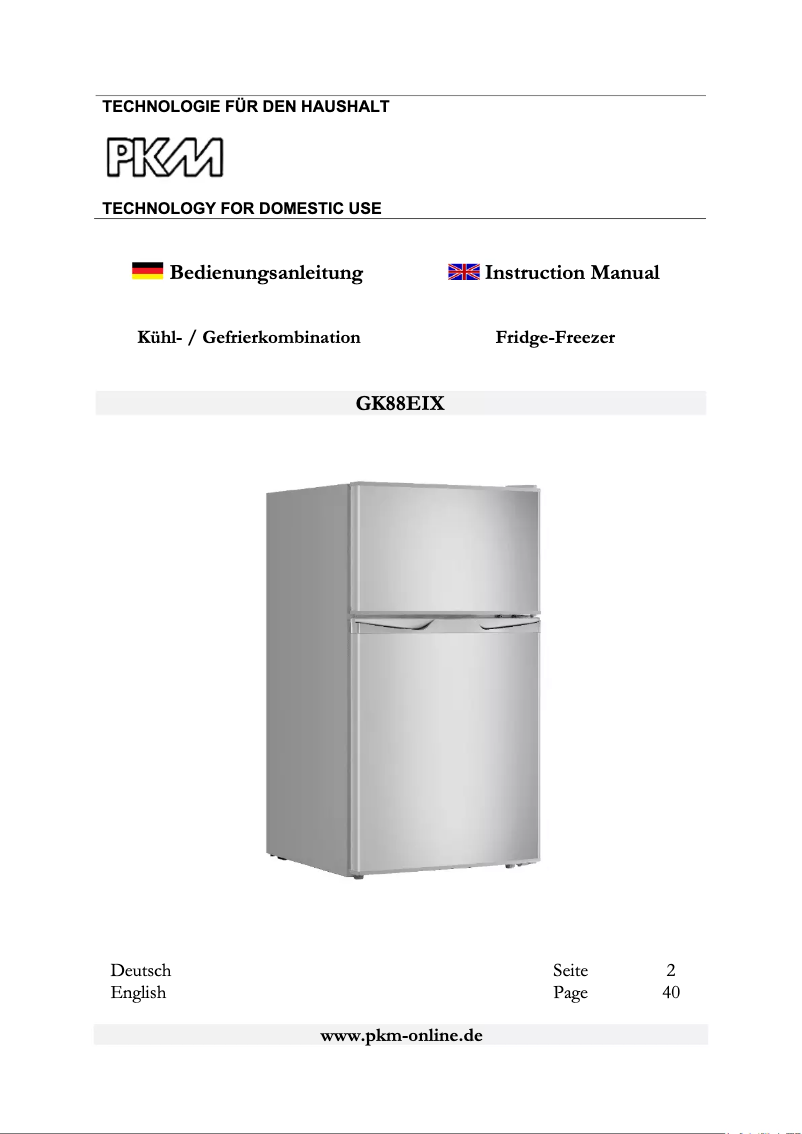 Imagen de la primera página del manual del dispositivo GK88EIX