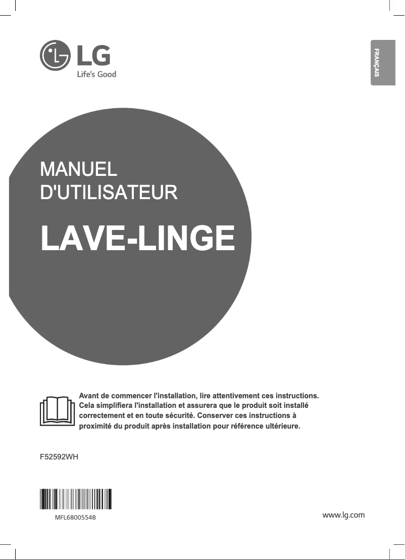 Imagen de la primera página del manual del dispositivo F52592WH