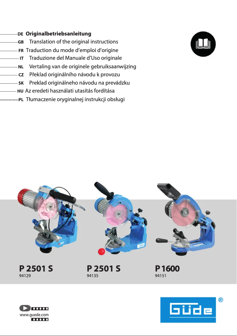 Página 1 del manual Manual de usuario Güde P 1600