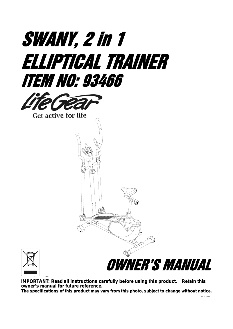 Imagen de la primera página del manual del dispositivo Swany 93466