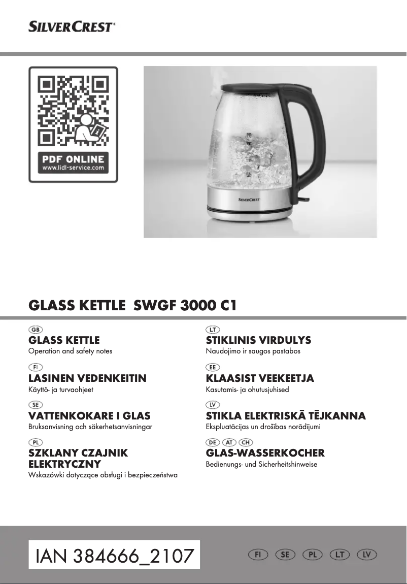 Imagen de la primera página del manual del dispositivo SWGF 3000 C1