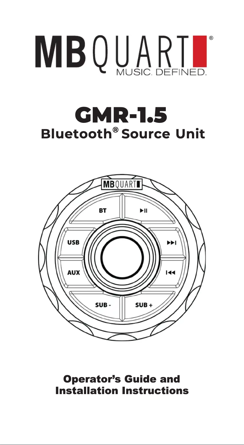 Página 1 del manual Manual de usuario MB Quart GMR1.5