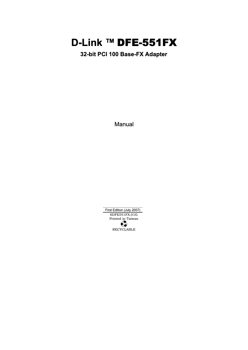 Página 1 del manual Manual de usuario D-Link DFE-551FX