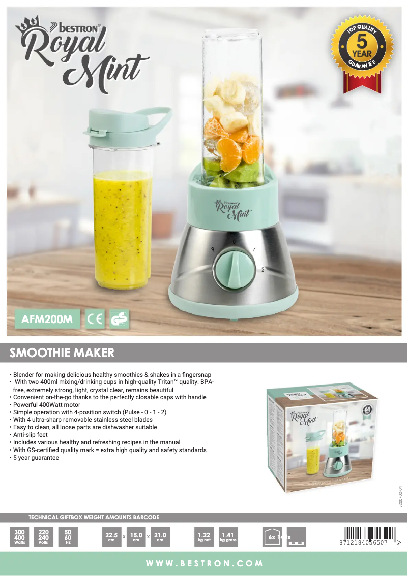 Página nº 1 - Ficha técnica Bestron AFM200M