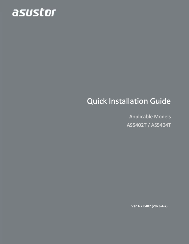 Imagen de la primera página del manual del dispositivo AS5402T