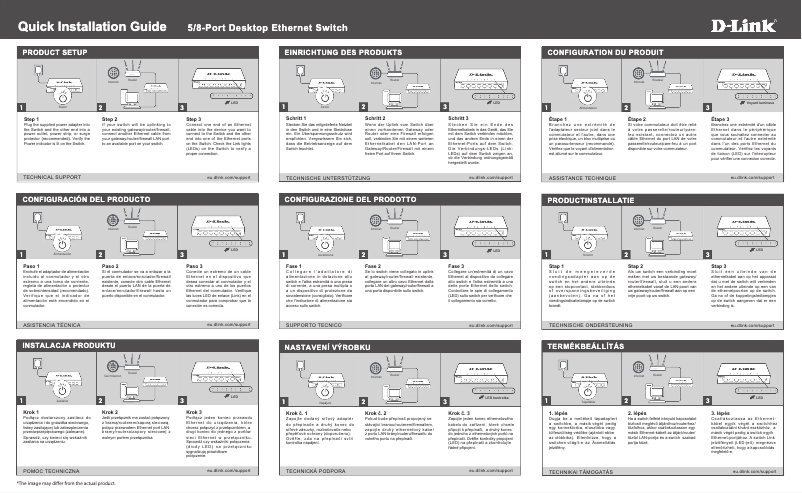 Imagen de la primera página del manual del dispositivo DGS-105GL