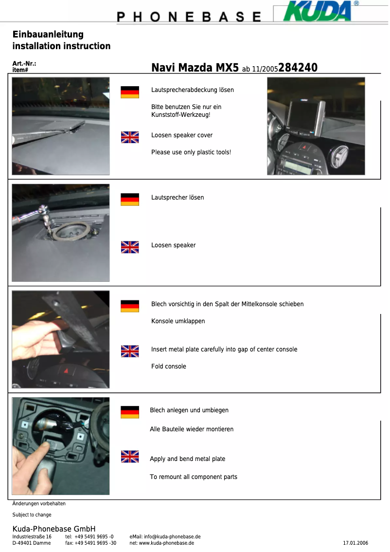 Página 1 del manual Manual de usuario Kuda 284240