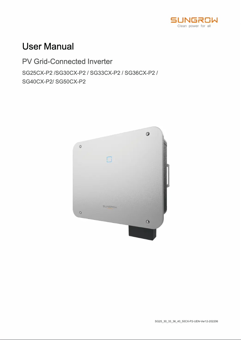 Imagen de la primera página del manual del dispositivo SG50CX-P2