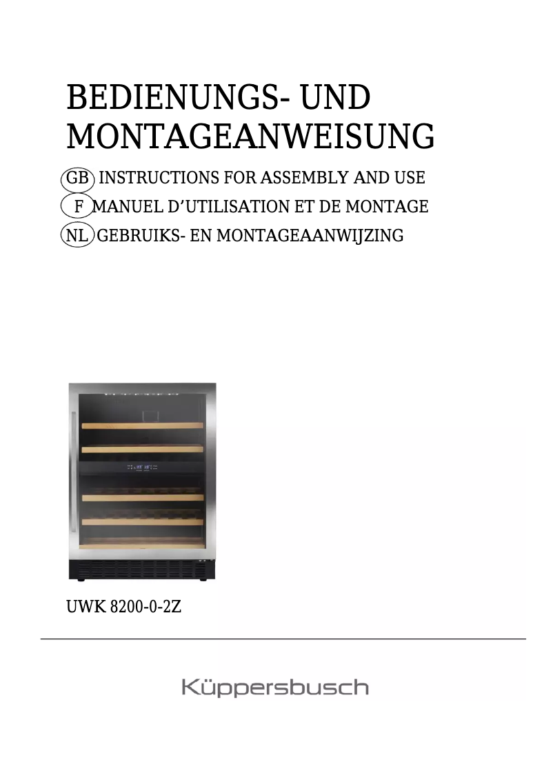 Página 1 del manual Manual de usuario Küppersbusch UWK 8200-0-2Z