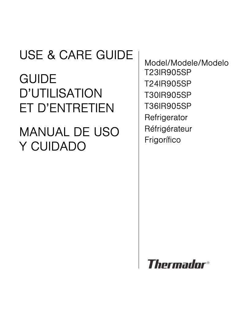 Imagen de la primera página del manual del dispositivo T30IR905SP
